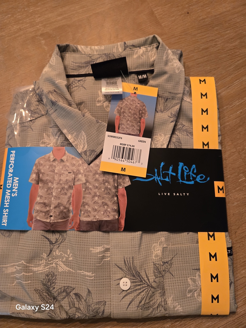 Salt Life Men’s Short Sleeve Perforated Mesh Shirt Sz M New